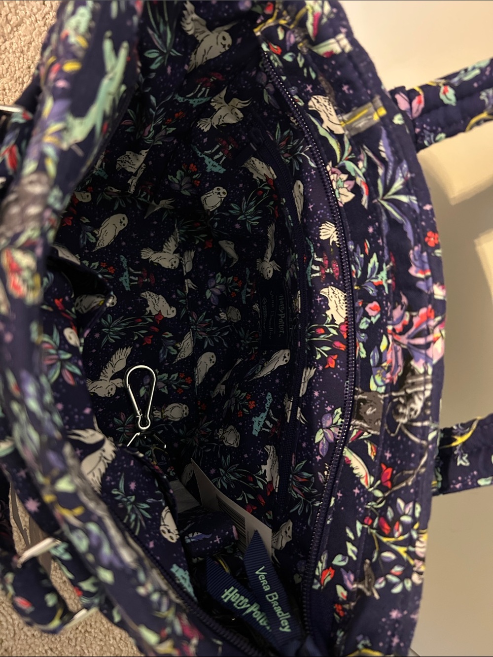 Vera Bradley Navy Quilted Harry Potter Floral Tote bundled with wallet. - Picture 4 of 4